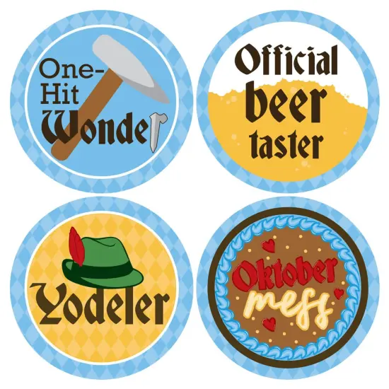 Big Dot of Happiness Oktoberfest - Beer Festival Funny Name Tags - Party Badges Sticker Set of 12 {7}