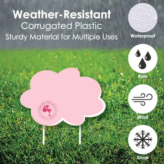 Big Dot of Happiness Girl Special Delivery - Baby Announcement Yard Sign & Outdoor Lawn Decor - It's a Girl Stork Baby Shower Yard Signs - Set of 8 {4}