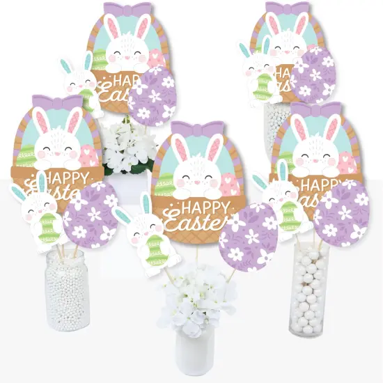 Big Dot of Happiness Spring Easter Bunny - Happy Easter Party Centerpiece Sticks - Table Toppers - Set of 15 {3}