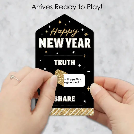 Big Dot of Happiness Hello New Year - NYE Party Game Pickle Cards - Truth, Dare, Share Pull Tabs - Set of 12 {3}