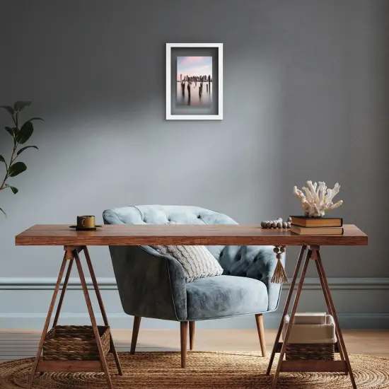 Americanflat Floating Picture Frame for Wall Art - Photo Frame with Floating Effect for Photos, Wall Art, and Pressed Flowers - Polished Glass Cover - Hanging Hardware {6}