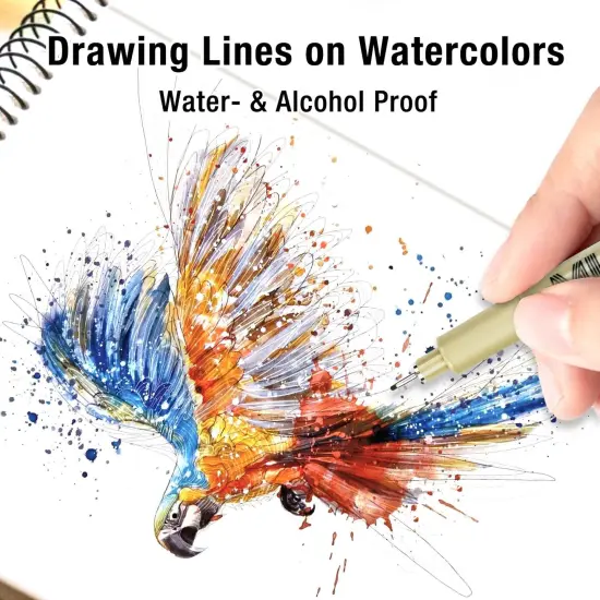 12 Colors 05 Micro Fineliner Drawing Art Pens, Waterproof Archival Ink Pens, 0.45mm Multiliner Fine Liner Pens for Illustration Technical Sketching Manga Scrapbooking Journaling Zentangle {2}