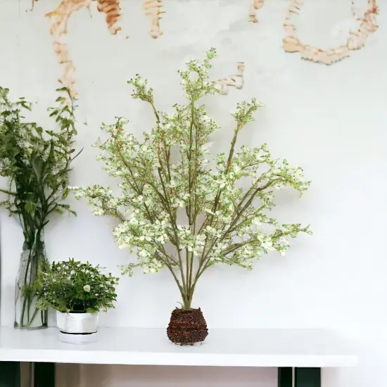 22" Mini White Artificial Flower Bush - 24-Pack, 14 Sprays - Perfect for Bouquets, Arrangements, Home Decor - Elegant Year-Round Display, Floral Home by Artificial Flowers {5}