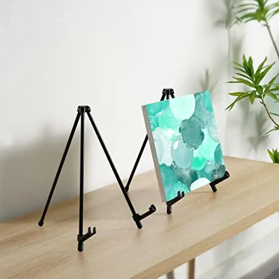 14'' Tabletop Instant Display Easel, Black Steel Table Top Easels for Display, Tripod for Canvas, Paintings, Signs, Posters {4}