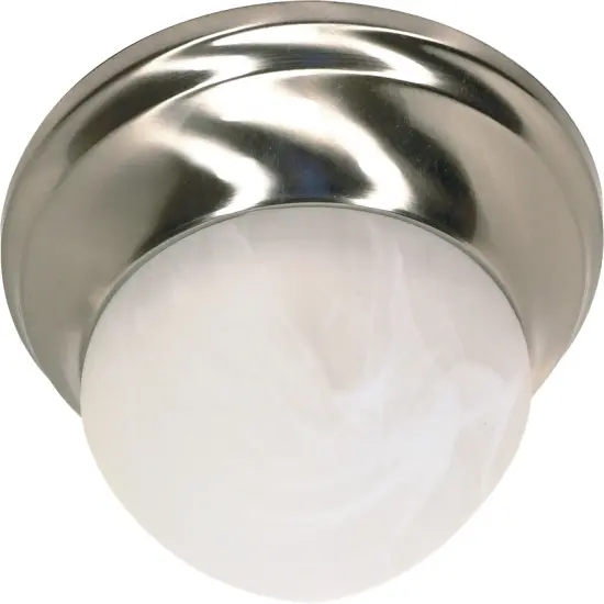 Nuvo 1-Light 12" Flush Mount Twist & Lock w/ Alabaster Glass in Brushed Nickel {1}