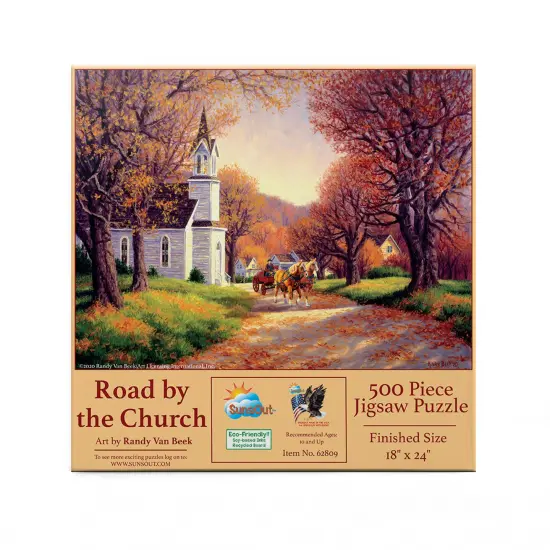Sunsout Road by the Church 500 pc Jigsaw Puzzle 62809 {4}
