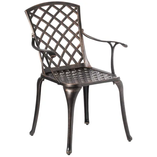 Outdoor and Indoor Bronze Dinning Set 4 Chairs with 1 Table Bistro Patio Cast Aluminum. {4}