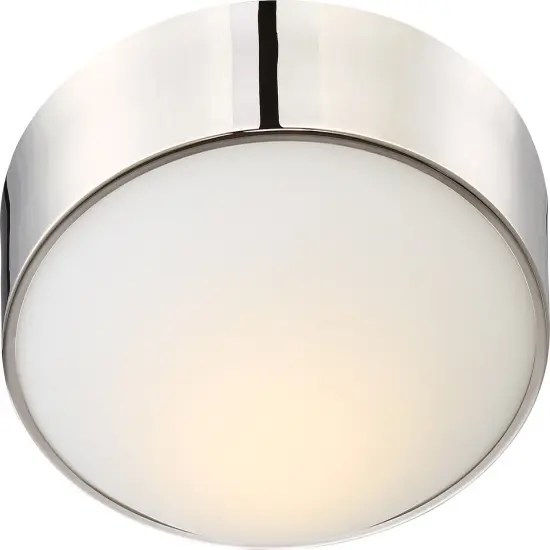 Nuvo Perk 13" LED Flush Mount Fixture w/White Glass in Polished Nickel Finish {1}