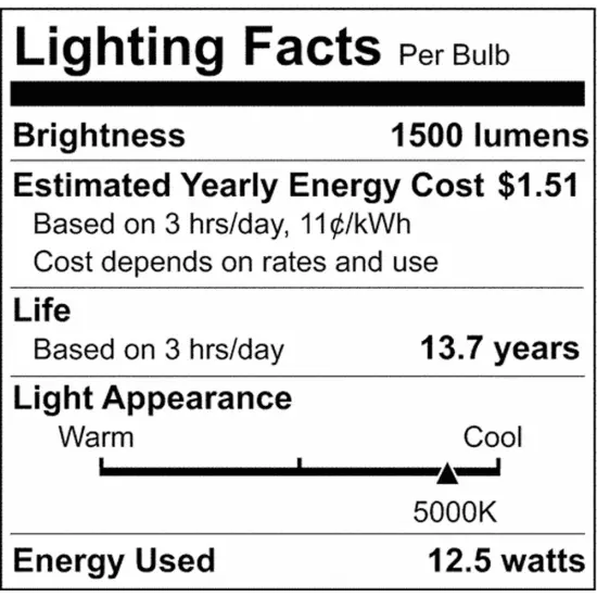 Satco 12.5w LED Bulb A19 Clear Finish 5000K - 100w-equiv Natural Light {2}