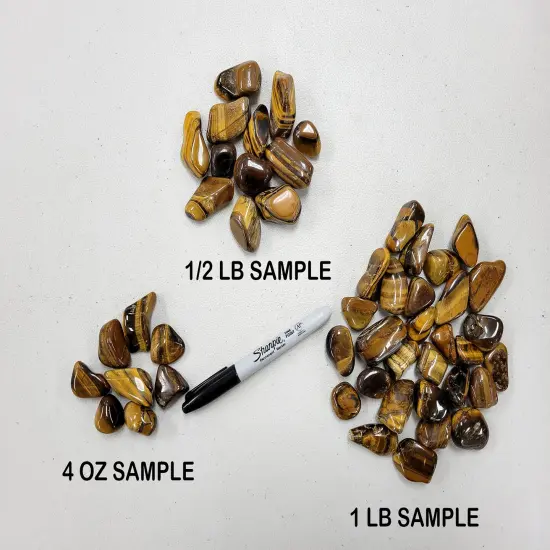 Bulk Tumbled Golden Tiger's Eye Crystal Stones - Size Medium - 1 inch to 2 inches {3}