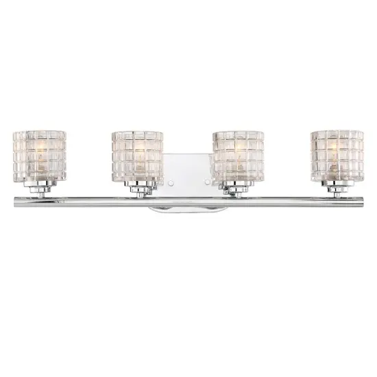 Votive 4-Light Wall Mounted Vanity & Wall Light Fixture in Polished Nickel Finish {1}