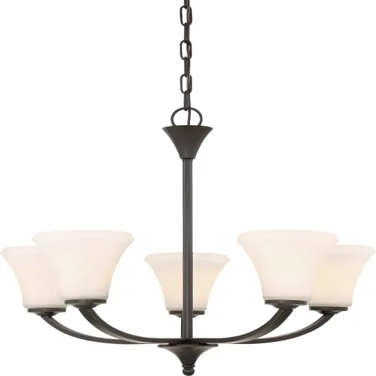 Fawn 5-Light Hanging Mounted Chandelier Light Fixture in Mahogany Bronze Finish {1}