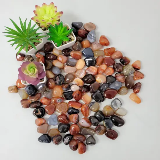 Assorted Tumbled Agate Stones - Bulk Tumbled Crystals {5}