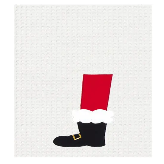 Santa Boots Waffle Weave Kitchen Towel Set of 2 {3}