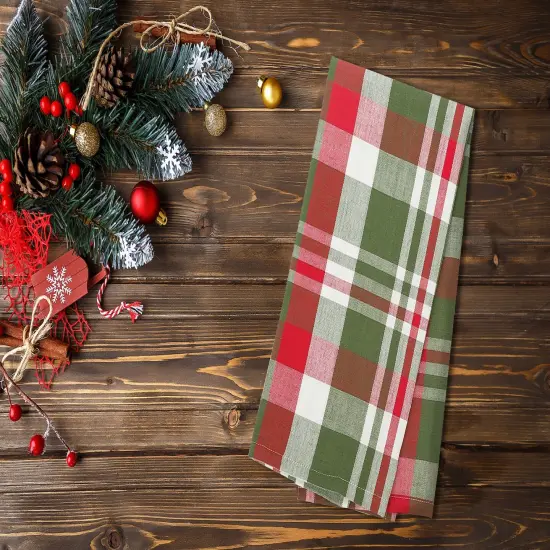 Owen Plaid Woven Plaid Woven Cotton Kitchen Dishtowel {4}