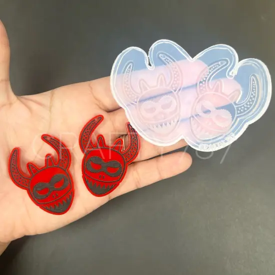 Vejigante Dangle Earring Silicone Mold (D1) {2}