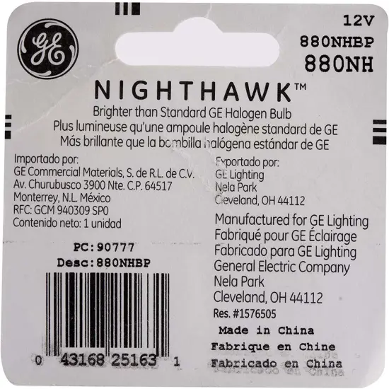 GE 880 NH - 12.8v 27w Nighthawk Halogen Automotive Replacement Fog Light {2}