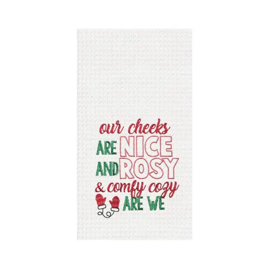 Nice Rose & Cozy Embroidered Waffle Weave Kitchen Towel {1}