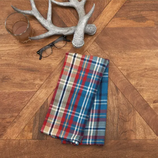 Rockwell Plaid July Fourth Woven Cotton Kitchen Towel {3}