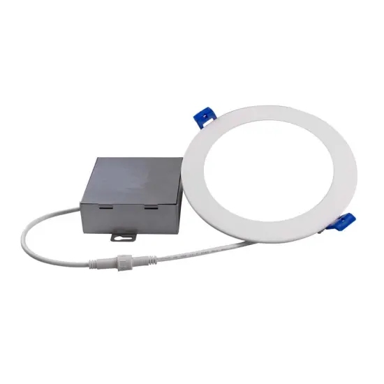 DLE6 Series 6 in. Round White Flat Panel LED Downlight in 4000K Cool White {3}