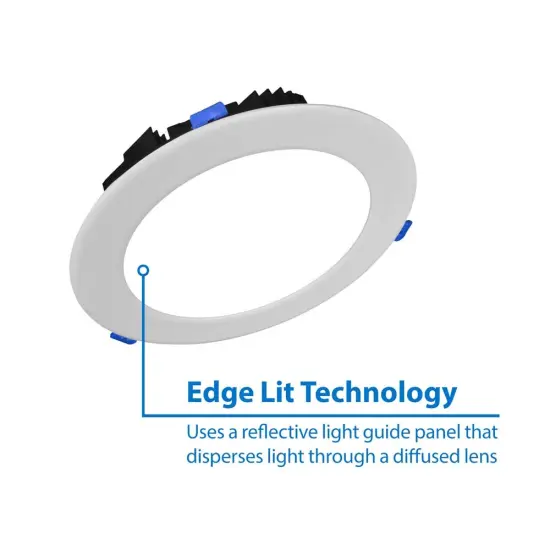 NICOR DLE8 Series 8 in. Round White Flat Panel LED Downlight in 2700K {2}