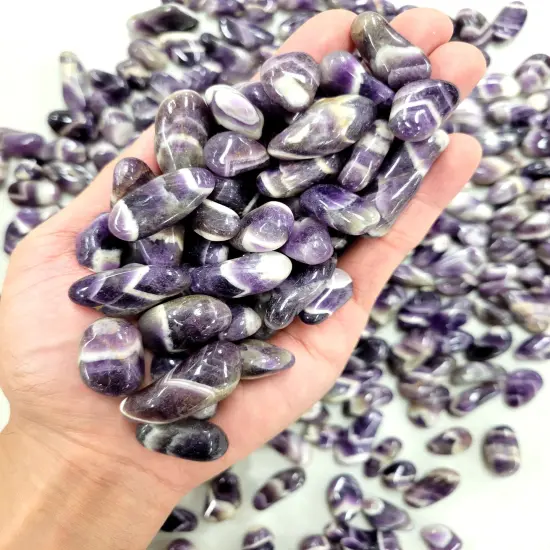 Small Tumbled Chevron Amethyst Crystals - Bulk Tumbled Stones {5}