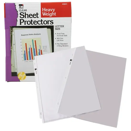 Sheet Protectors, Heavy Weight, Letter Size, Clear, Box of 100 {1}