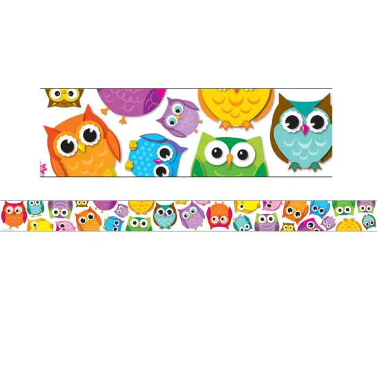 Colorful Owls Straight Border, 36 Feet Per Pack, 6 Packs {1}