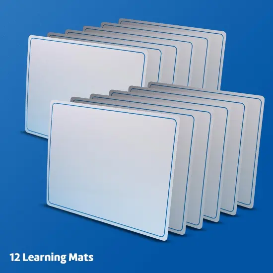 Dry Erase Learning Mat, Two-Sided Plain, 9" x 12", Pack of 12 {2}