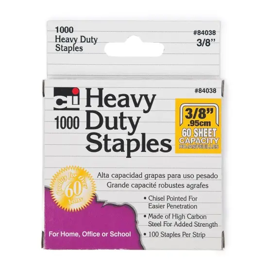 Heavy Duty Staples, 3/8", 1000 Per Pack, 6 Packs {2}