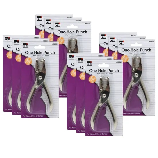 Paper Punch, 1-Hole with Catcher, Pack of 12 {1}