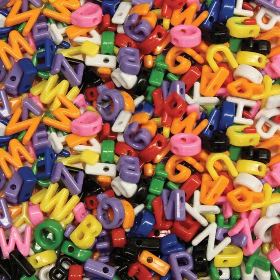 Shaped Beads, Upper Case Letters, Approx. 7/8", 288 Pieces {1}