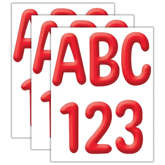 Color My World - Solid Red 4" Deco Letters, 180 Per Pack, 3 Packs {1}
