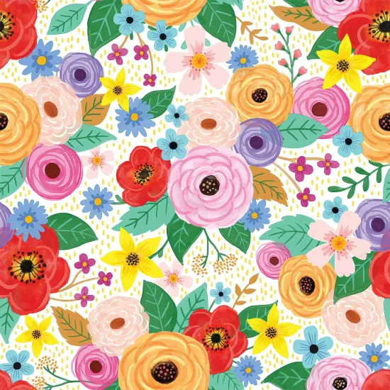 Peel and Stick Decorative Paper Roll, 17-1/2" x 10 ft, Wildflowers {3}