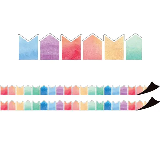 Watercolor Pennants Magnetic Border, 24 Feet Per Pack, 2 Packs {1}
