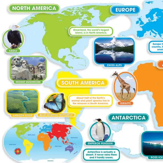 World Continents Bulletin Board Set {3}
