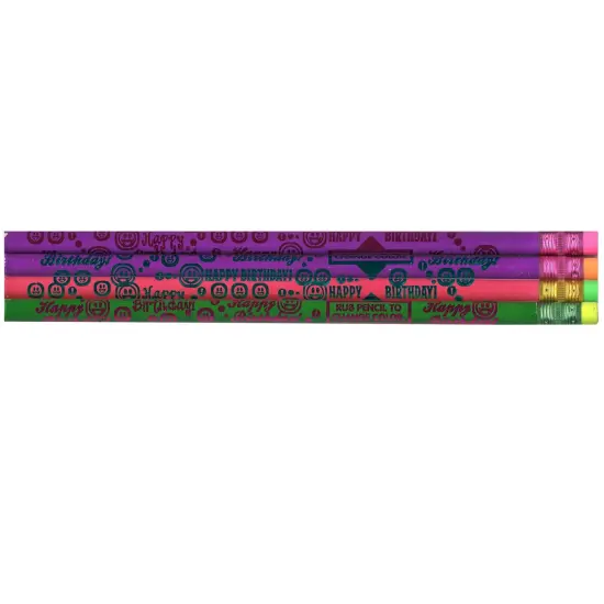 Thermo Happy Birthday Pencils, Assorted Colors, 12 Per Pack, 12 Packs {1}