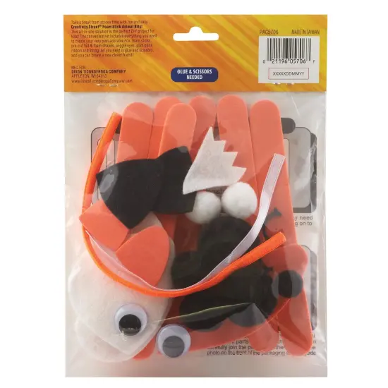 Foam Stick Animal Kit, Fox, 6.75" x 11" x 1", 6 Kits {2}