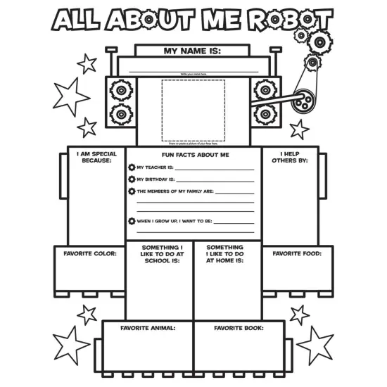 Graphic Organizer Poster, All-About-Me Robot, Grades K-2 {1}