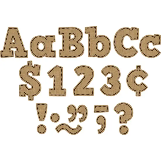 Burlap Design Bold Block 4" Letters Combo Pack, 230 Characters Per Pack, 3 Packs {1}