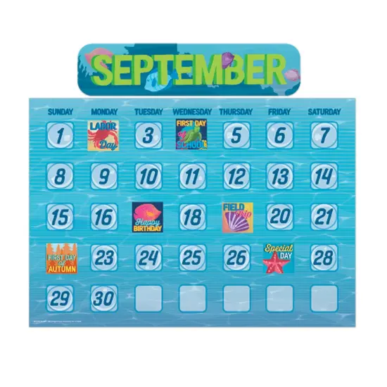 Seas the Day Calendar Bulletin Board Set, 98 Pieces {5}