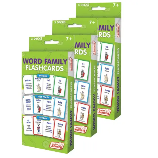 Word Families Flash Cards, 3 Decks Per Pack, 3 Packs {1}