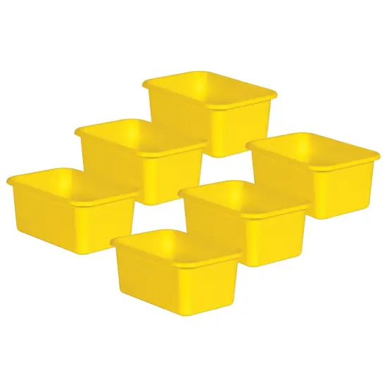 Yellow Small Plastic Storage Bin, Pack of 6 {1}