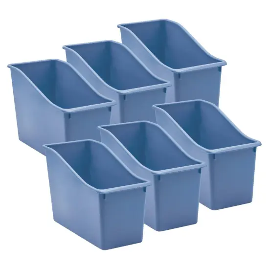 Slate Blue Plastic Book Bin, Pack of 6 {1}