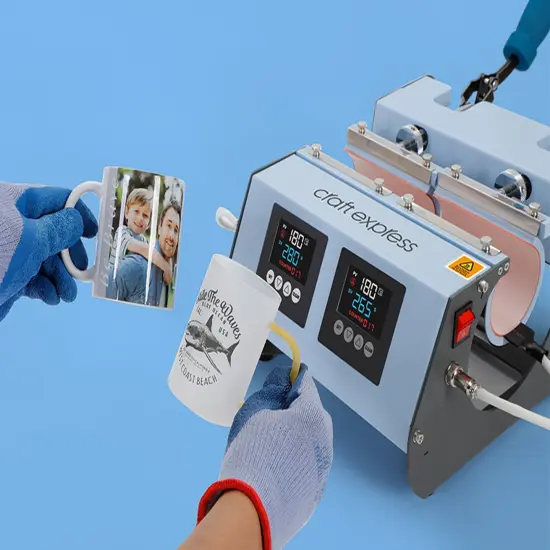 3-in-1 Two Station Mug Press Press - Blue {5}