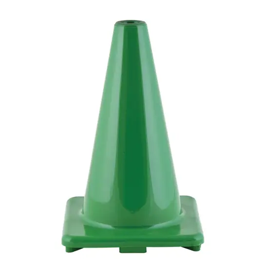 Hi-Visibility Flexible Vinyl Cone, weighted, 12", Green, Pack of 3 {2}