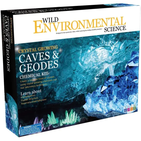 Crystal Growing Caves and Geodes - Science Kit for Ages 8+ - Grow Stalagmites, Columns and More - Includes Display Case {3}