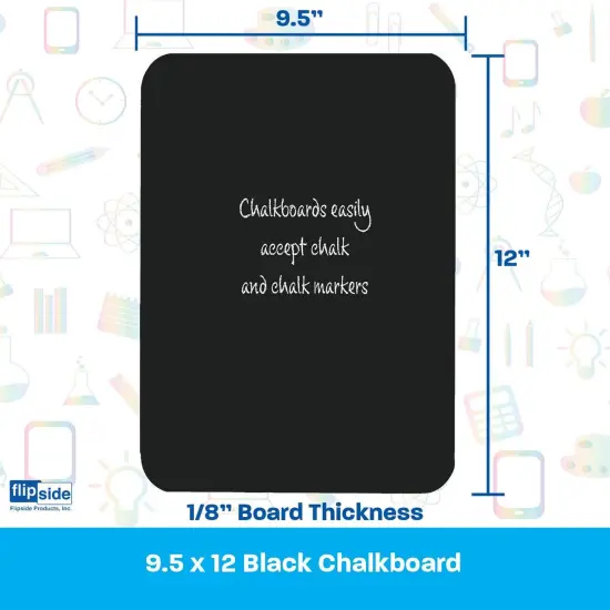 Chalkboard, 9.5" x 12", Black, Pack of 6 {5}