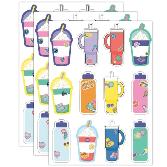 We Stick Together Cups & Water Bottles Cut-Outs, 36 Per Pack, 3 Packs {1}