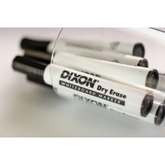 Dry Erase Markers Wedge Tip, Black, Pack of 12 {2}